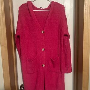 Blakely pink cardigan with hood one size 100 poly